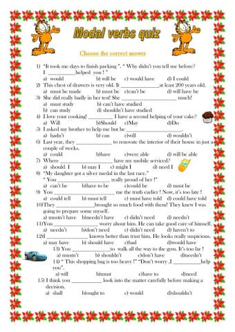 Modal verbs quiz
