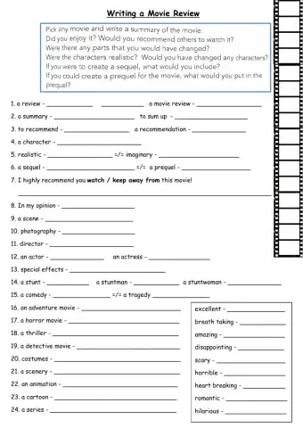 Writing a Movie Review, Dina Shterengas