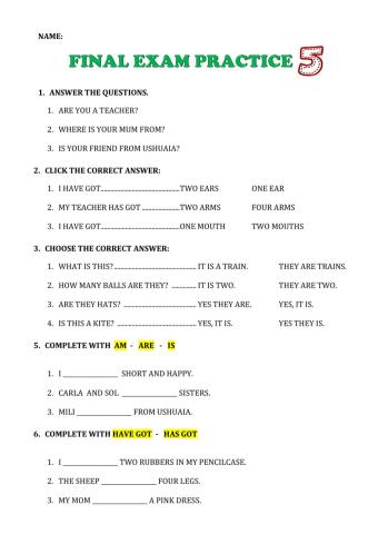 1st Children Y practice final exam 2020 3b