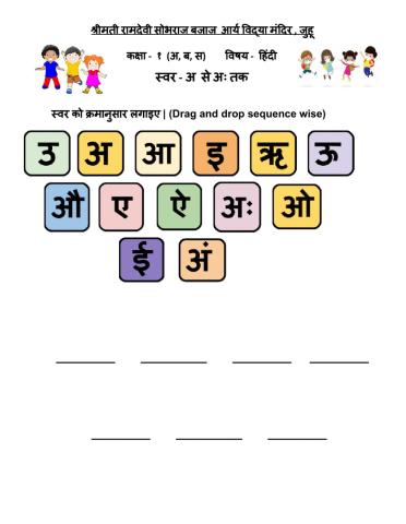 स्वर अ से अः