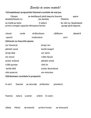 Exerciții de scriere creativă