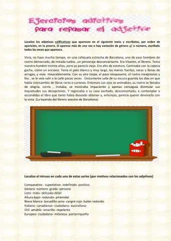 Ejercicios para repasar el adjetivo calificativo