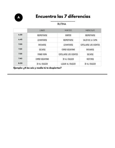 7 diferencias- Rutina- a