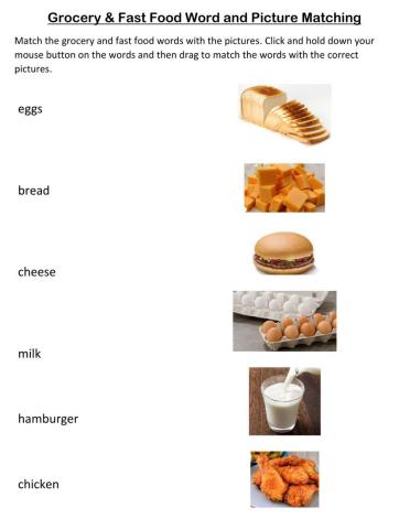 Grocery & Fast Food Words