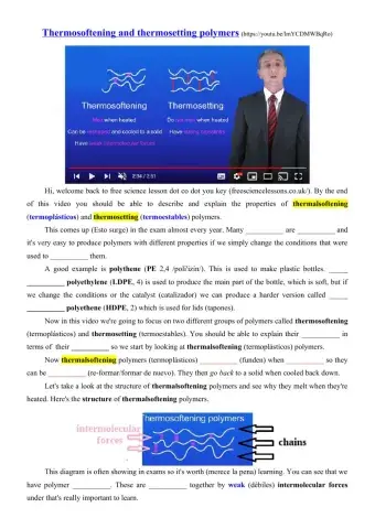3 Thermosoftening and thermosetting polymers