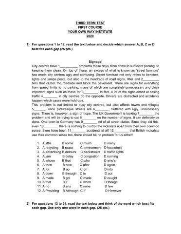 First Certificate Mock Exam