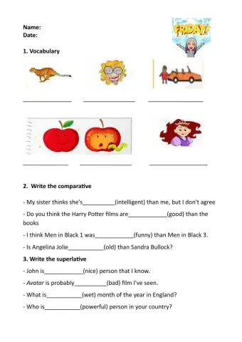 Opposives adjectives