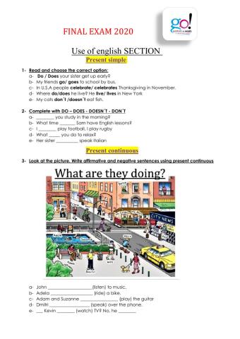 Final exam use of english