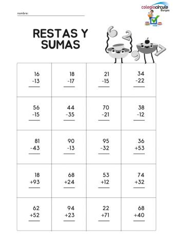 Sumas y restas