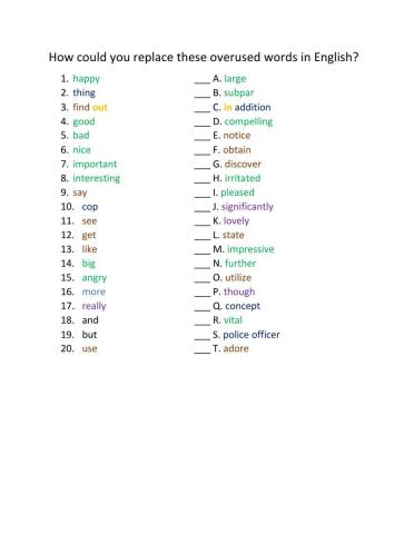 How to replace overused words