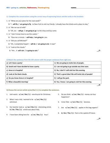 will x going to, articles, Halloween, Thanksgiving