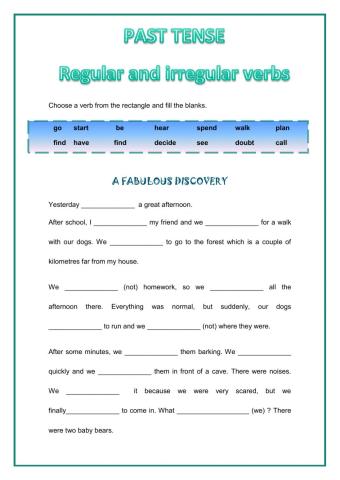Regular and irregular verbs
