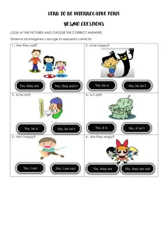 Verb to be interrogative form