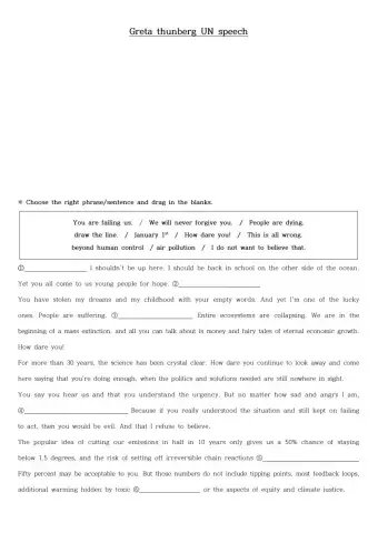 Greta thunberg UN speech