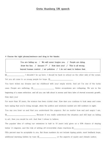 Greta thunberg UN speech