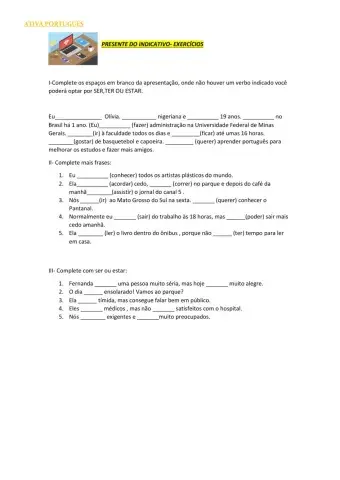 Presente do indicativo