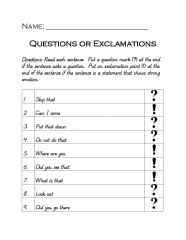 Questions or Exclamations