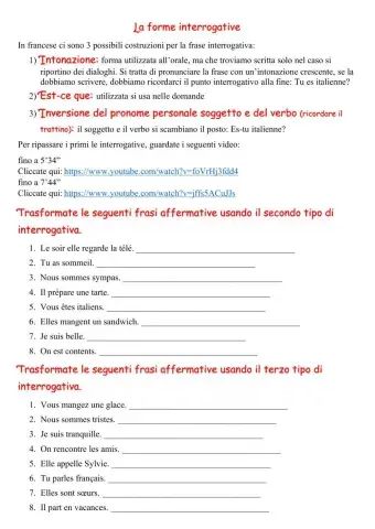 La forme interrogative