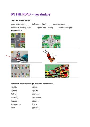 On the road vocabulary