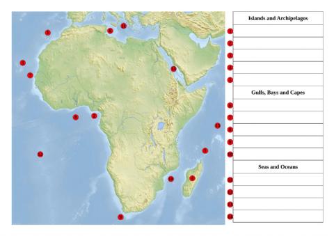 African islands, gulfs, capes and seas 2