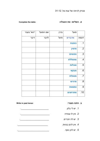 בוחן - מיון לבניינים, סמיכות, כינוי הקניין בעבר