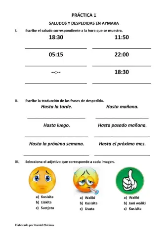 Saludos y despedidas - alfabeto