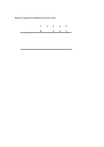 Multiplicación tres cifras