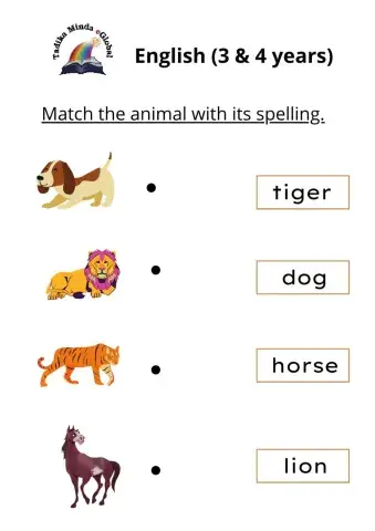 3 & 4 Years: English(Animals 2)