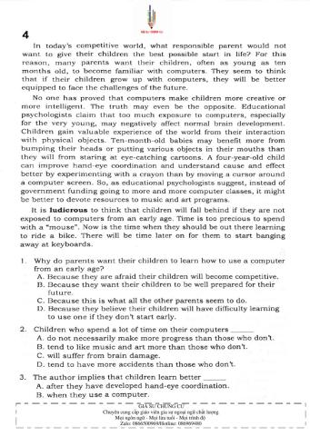 Trắc nghiệm Kỹ năng đọc hiểu Tiếng Anh số 02