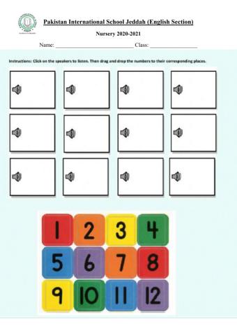 Maths Numbers 1 to 12