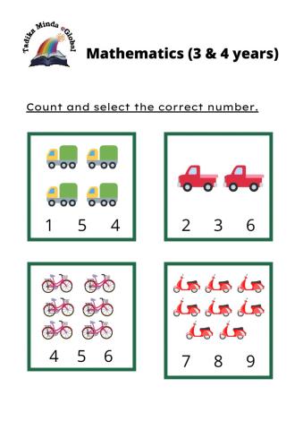 3 & 4 Years: Mathematics (Transportation)