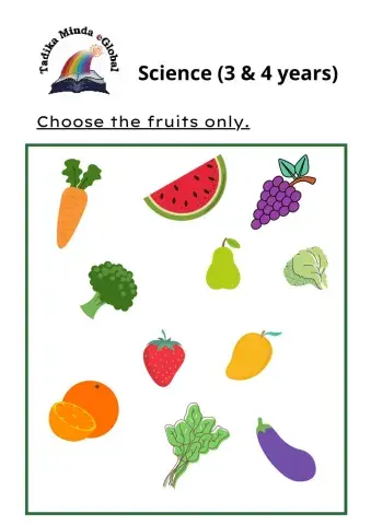 3 & 4 Years: Science (Fruits)
