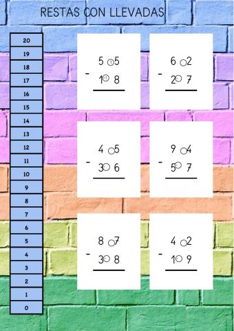 Restas con llevadas