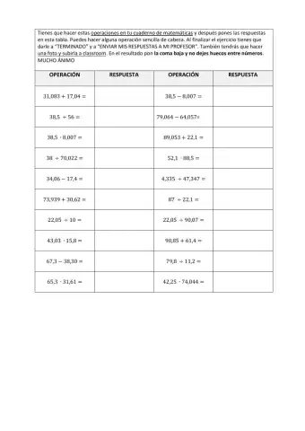 Operaciones con decimales