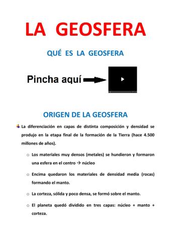 La geosfera. características y formación