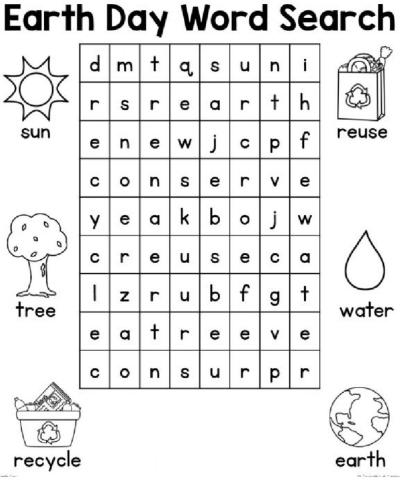 Earth day word search
