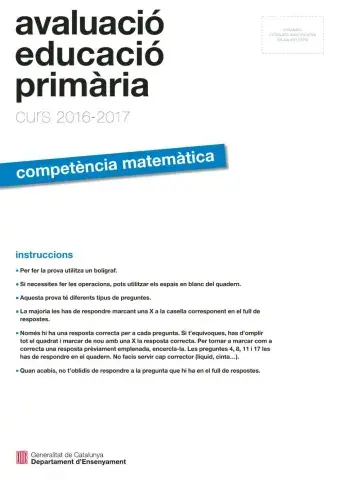 COMPETÈNCIES BÀSIQUES MATEMÀTIQUES 16-17