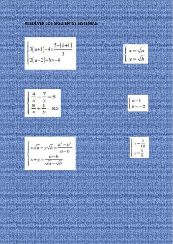 Sistema de ecuaciones