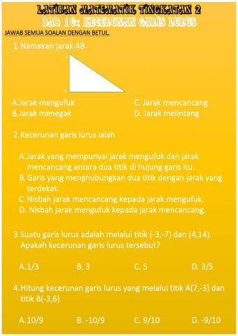 Kecerunan garis lurus