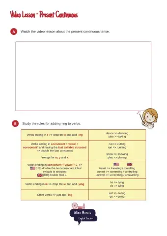 Present Continuous - Present Progressive with Video Lesson