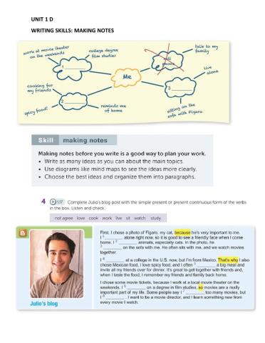 I 3 Unit 1 D Writing: Making Notes