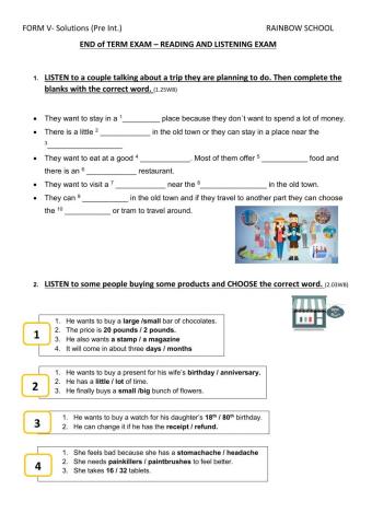 End of term Exam - Reading & Listening  V