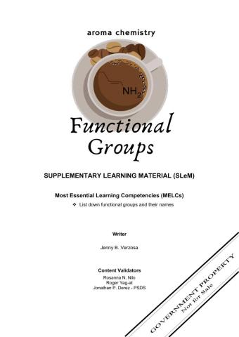 FUNCTIONAL GROUPS (Organic Chemistry)