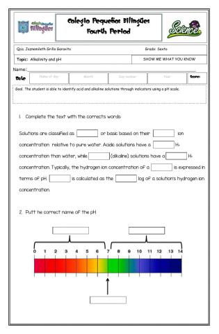 Show me what you know - Acid and basic solution -sixth grade- fourth term -2020