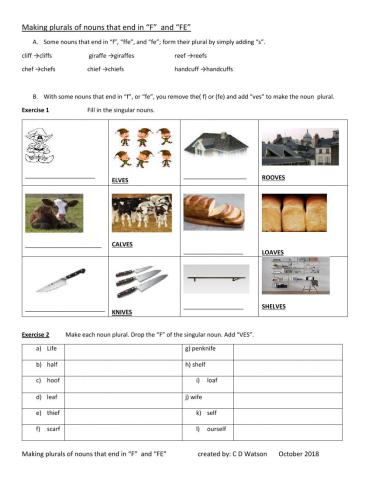 Plurals with -f- and -fe-