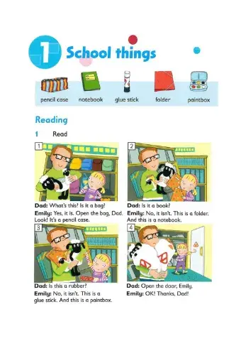 Reading and writing - School things