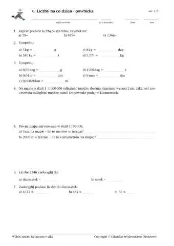 Powtórka - liczby na co dzień