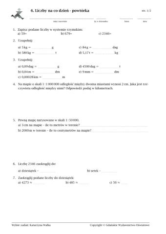 Powtórka - liczby na co dzień