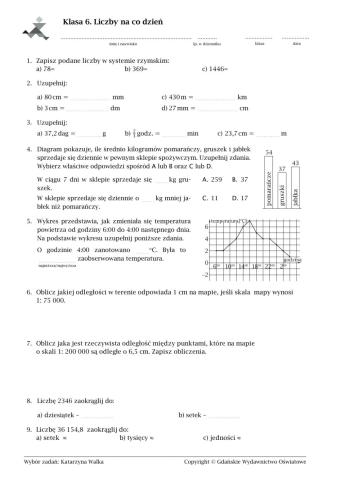 Sprawdzian - liczby na co dzień