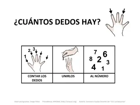 Material teacch asociar número cantidad dedos (i)